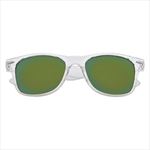 Clear Frame With Green Mirrored Lenses Front
